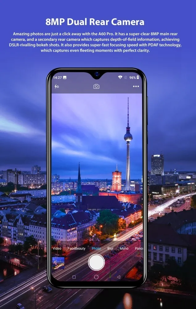 Смартфон Blackview A60 Pro, мобильный телефон, 6,088 дюймов, экран в виде капли воды, 4G LTE, 4080 мАч, Android 9,0, 3 Гб ram, двойная задняя камера, сотовый телефон