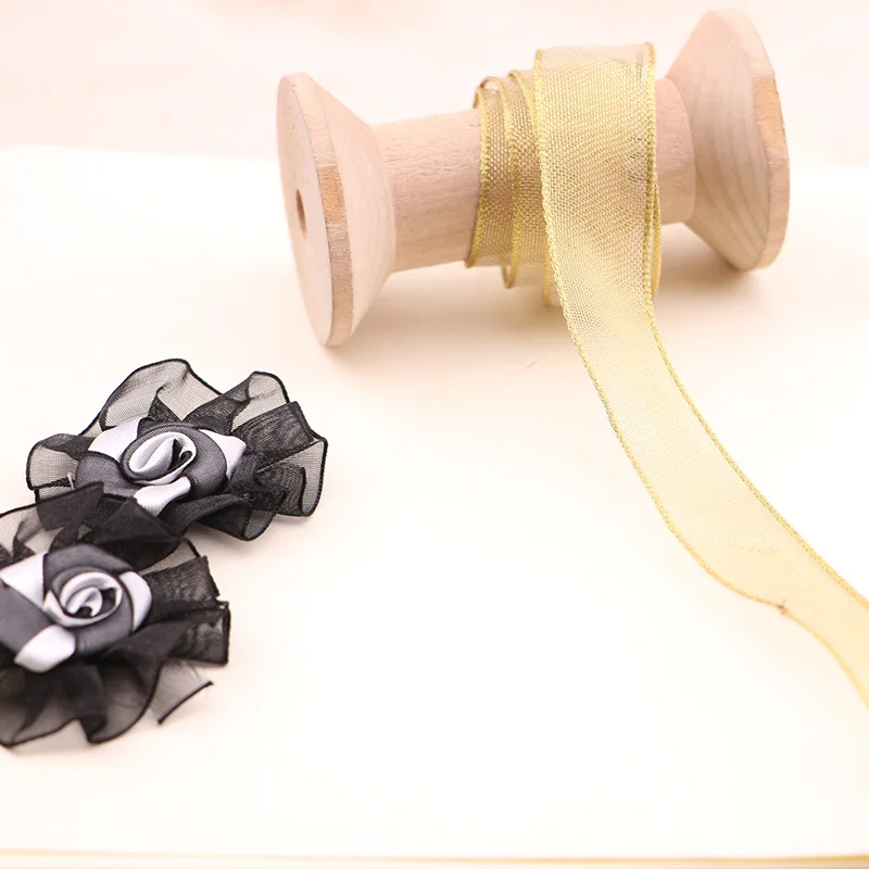 5 ярдов 2 1 см Золотая лента Подарочное украшение DIY подарочная упаковка для торта