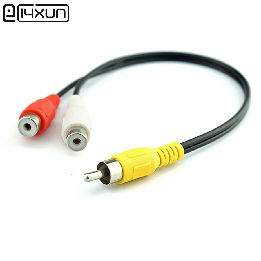 1 шт. RCA кабель питания с штекером на 2 гнездо для аудио ТВ DVD видео AV разъем