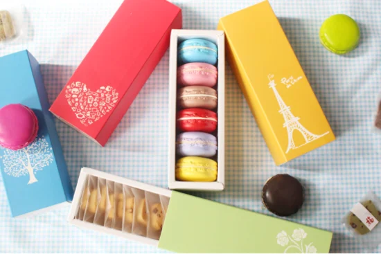 2019 Роскошная быстрая бумажная упаковочная коробка для 6 макаронов 19x7x5 см товары