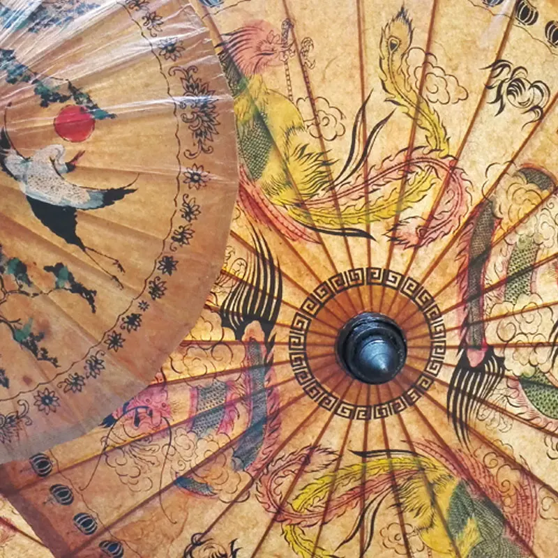 Масляный бумажный зонт ручной работы в Таиланде старинный классический Стойкий
