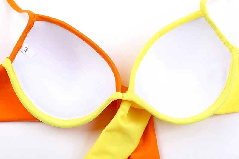 Небольшой Волан пляжный бюстгальтер на косточках Длинные повязки спине женский