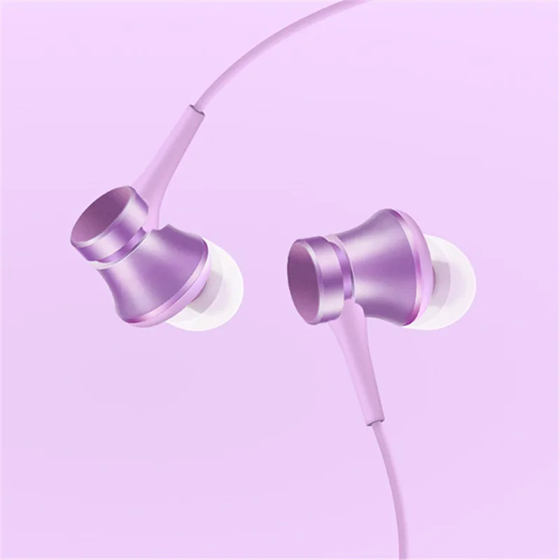 Purple Оригинальные наушники Xiaomi Piston Fresh Edition, гарнитура с микрофоном, гарнитура, 3,5 мм, проводное управление, наушники-вкладыши для huawei, наушники - Цвет: Purple
