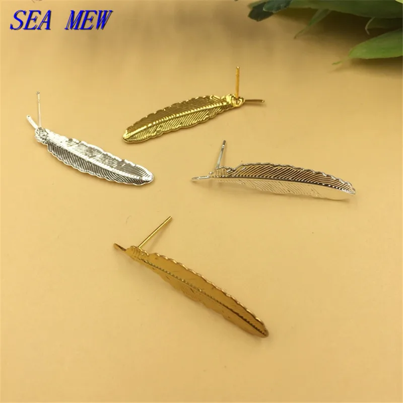 SEA MEW 20 комплектов 52*12 мм цвет: золото серебро серьги подвески с перьями для женщин