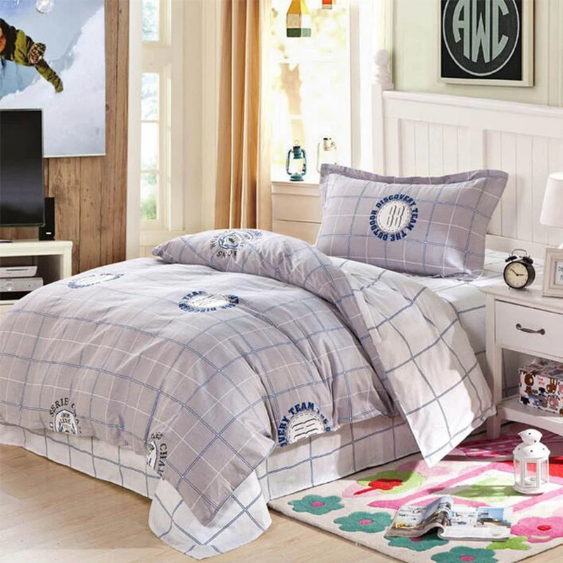 Новый комплект постельного белья из 3 предметов для детей хлопковый пододеяльник