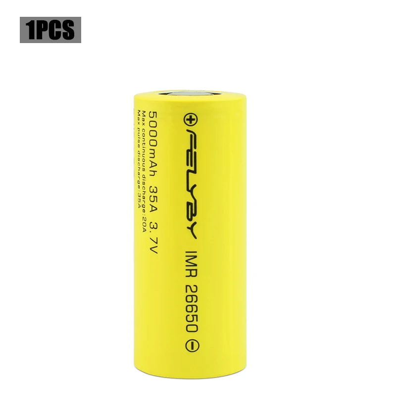 FELYBY литий-ионная батарея 35A 26650 5000mah 26650-35A литиевая батарея 3,7 v аккумуляторная батарея для фонарика - Цвет: 1pcs
