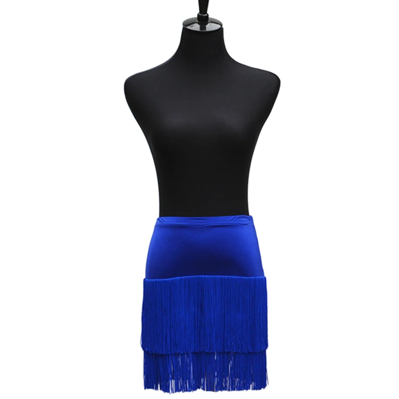 Royal Blue Новые Женские Латинской платье для танцев 11 Цвет s-кисточкой настроить-Размеры-Цвет ча-ча Румба roupa infantil Feminina танец DQ1085 - Цвет: Royal Blue