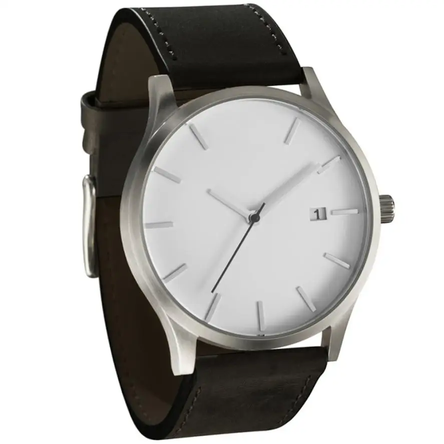 

Popular Minimalist Connotation Watches Faux Leather Quartz Watch Women Men Casual Wrist Watch relogios feminino Hours #D
