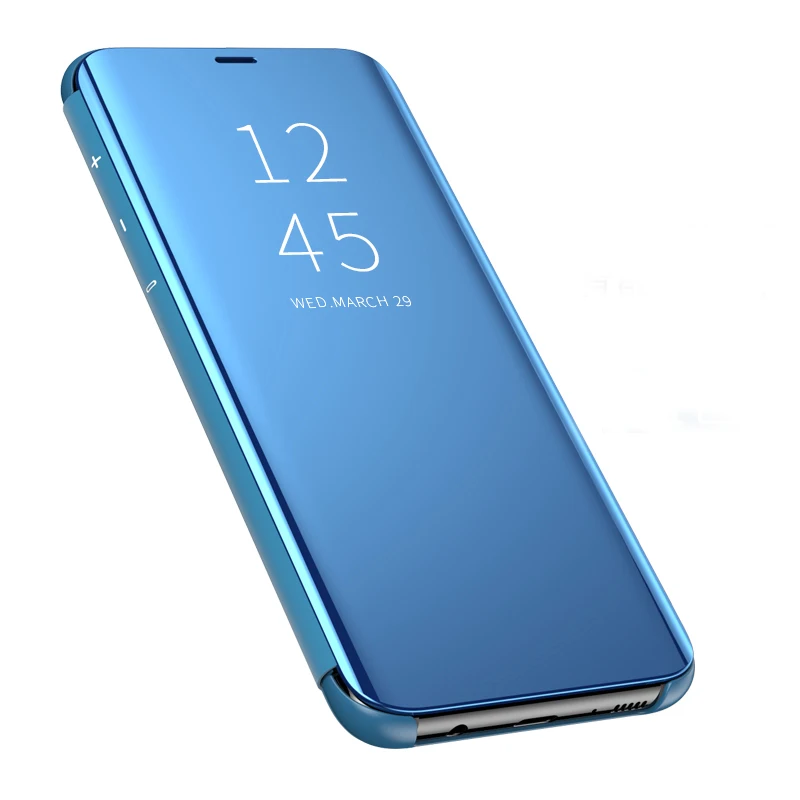 Для samsung Galaxy Note 9 8 5 чехол для samsung S6 S7 край S8 S9 плюс флип-чехол с зеркалом J4 J6 J8 A5 A6 A8 плюс A9 Star Обложка - Цвет: Синий