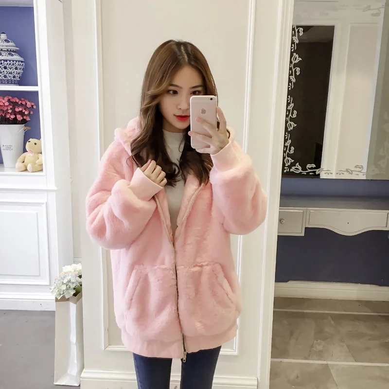 Женская куртка на молнии с капюшоном свободная в Корейском стиле весна лето 2018