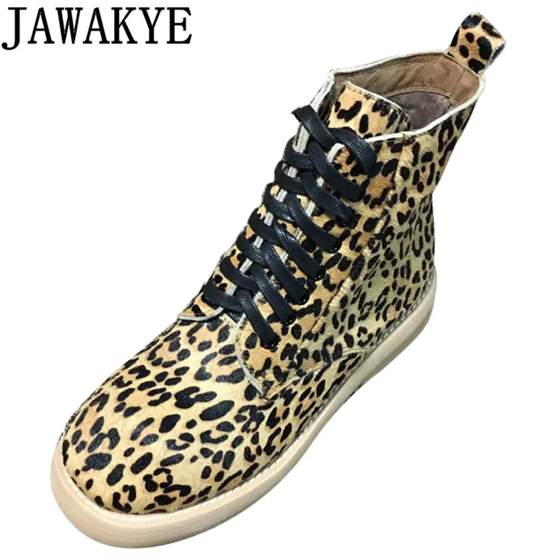 2018 в стиле панк повседневная обувь для женщин конского волоса ботильоны высокие