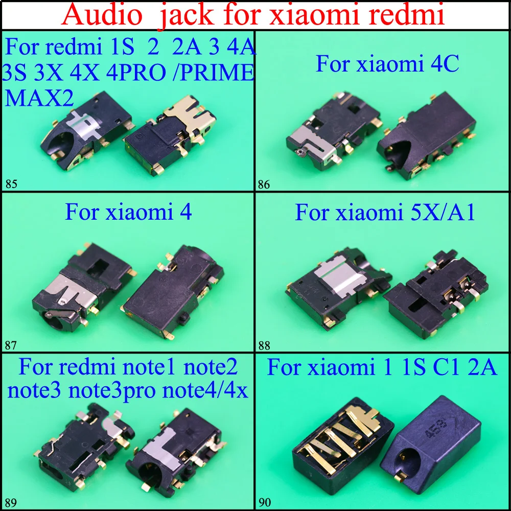Аудиоразъем YuXi для наушников гнездо ремонта xiaomi 4 4c 5x/A1 1 1S 2A C1 Для hongmi redmi Note 2/3 1s 2 3 4A