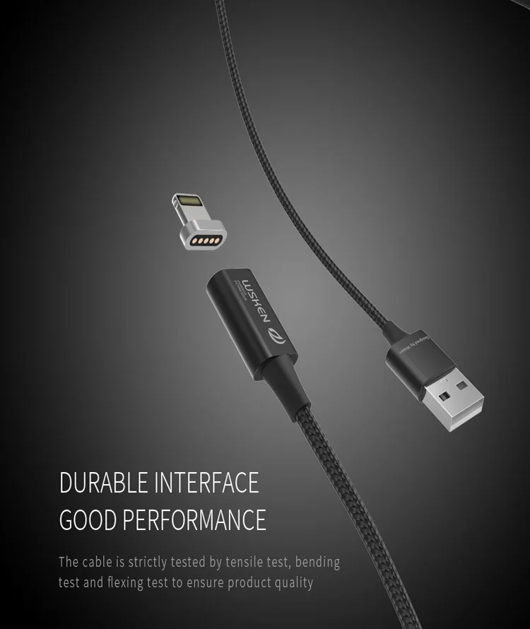 WSKEN X Кабель Lite 2.1A зарядное устройство для iPhone type-C Micro USB Магнитный зарядный кабель