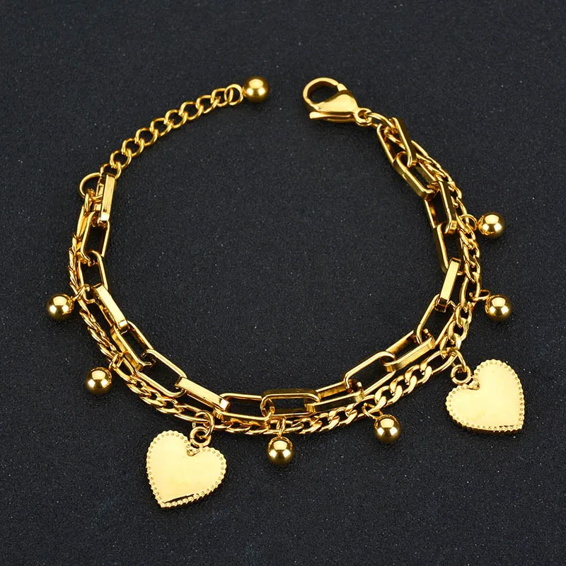 Новинка 2017 модный двухцветный женский браслет из нержавеющей стали в форме