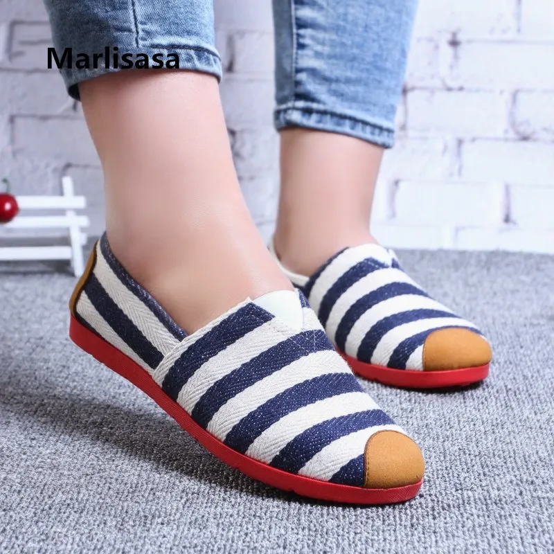 Marlisasa Zapatos De Mujer милая Женская обувь в полоску женская повседневная белого цвета