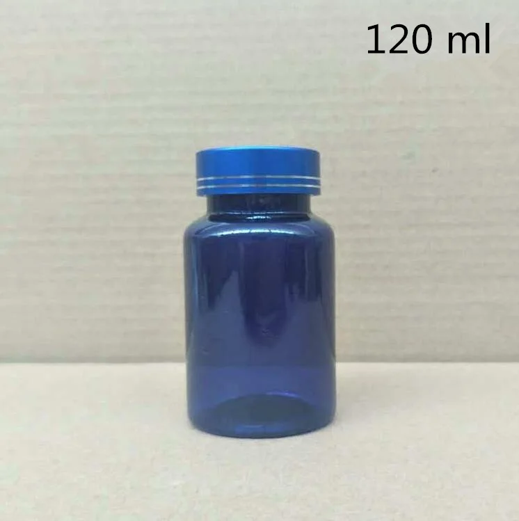 120 ml blue lid 60 120 мл g зеленый/синий/коричневый таблетки Пластиковые Упаковочные бутылки образец порошка пустые косметические контейнеры 50 шт в розницу - Цвет: 120 ml blue lid
