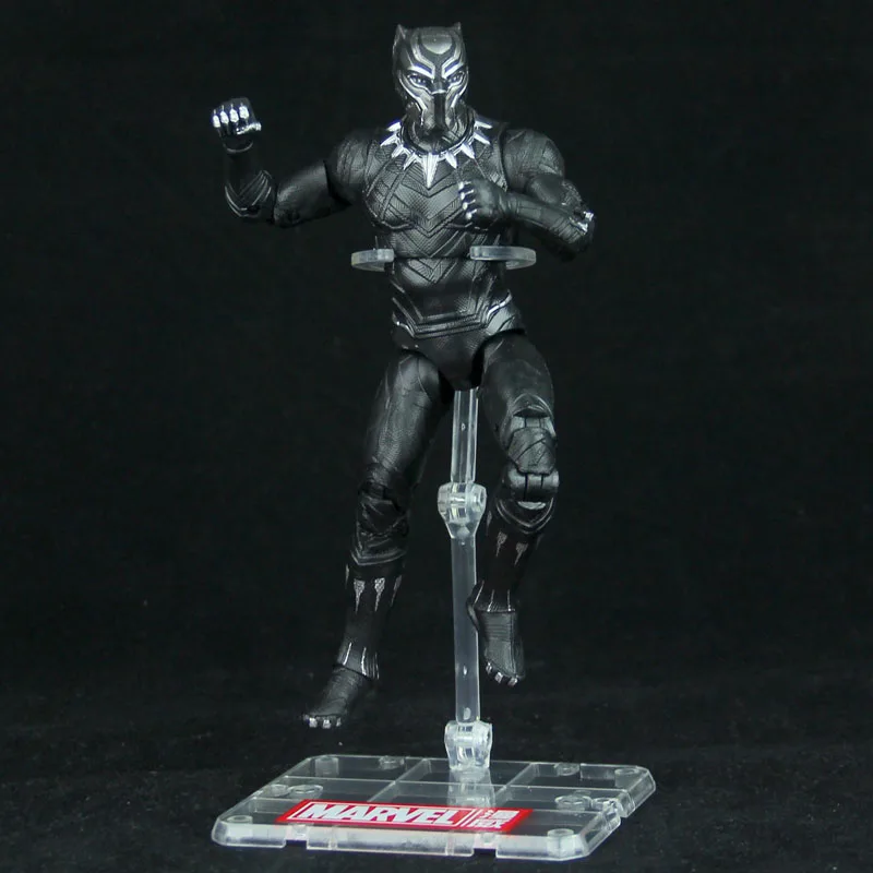 Black Panther Marvel Мстители Железный человек Капитан Америка Человек-паук Черная Вдова пантера видение Сокол Свободные Фигурки игрушки куклы - Цвет: Black Panther