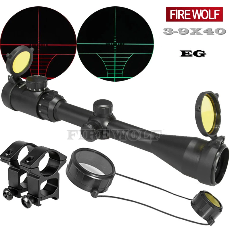 Price FIRE WOLF 3 9x40 EG Hunting Scope Reticle Sight Optics Sniper Deer Tactical Hunting Scope Tactical Riflescope With Yellow Cover