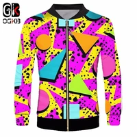 ogkb novelty 3d full printed fuchsia geometry point jacket menwomens funny minimalist sporty long sleeve outwear tracksuit 6xl