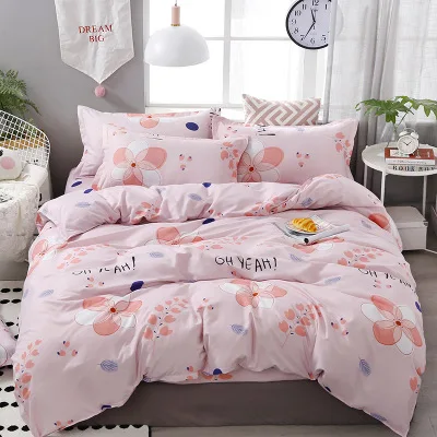 106 3/4pcs/Set Pink Purple Unicorn Kids Bedding Set Bed Linen Linings Cotton Duvet Cover Set Bed Sheet Pillowcases Home Textie - Цвет: 106