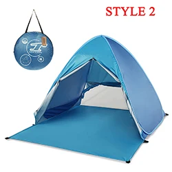 style 2 blue Lixada легкий летний тент Автоматический Мгновенный Всплывающий кемпинговый тент с защитой от ультрафиолета Пляжный Тент Открытый Солнцезащитный домик - Цвет: style 2 blue