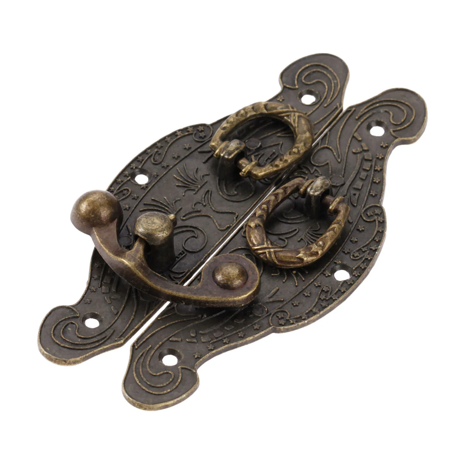 Античный латунный Деревянный чехол с застежкой винтажная декоративная шкатулка