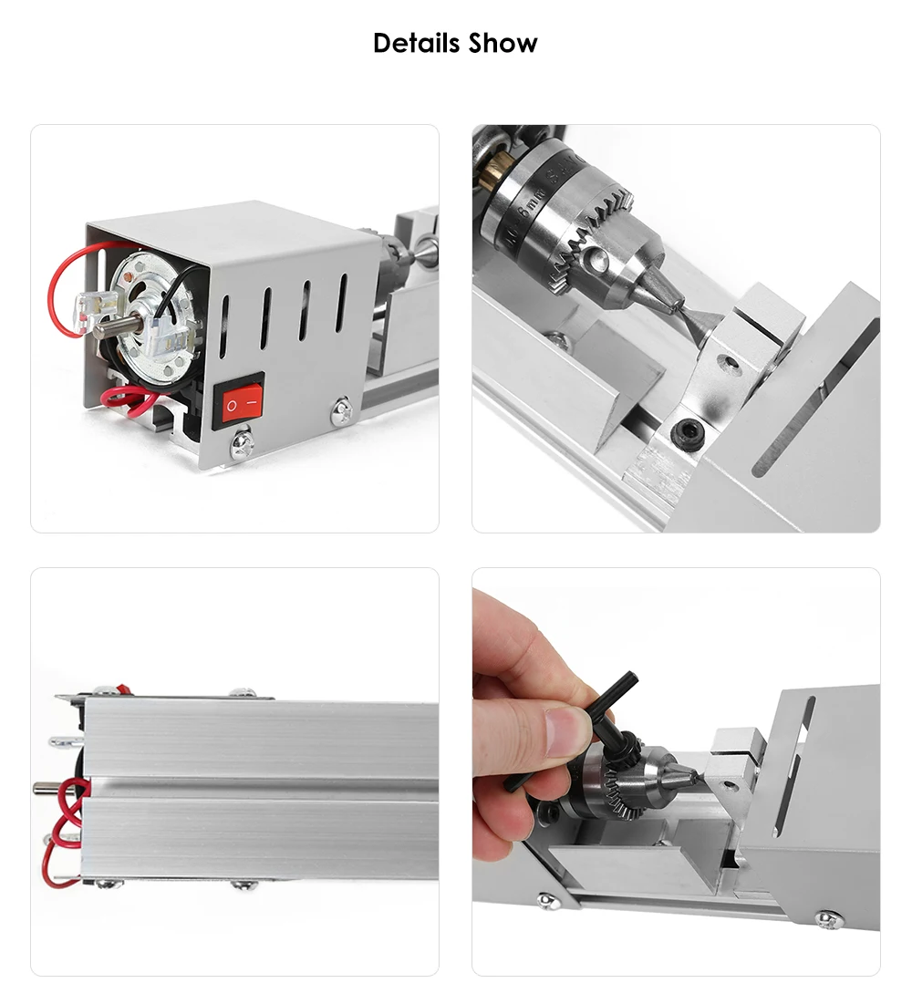 

96W Mini Lathe Beads Machine Woodworking DIY Standard Set With Power Carving Cutter Perfectly Designed For Home DIY Enthusiasts