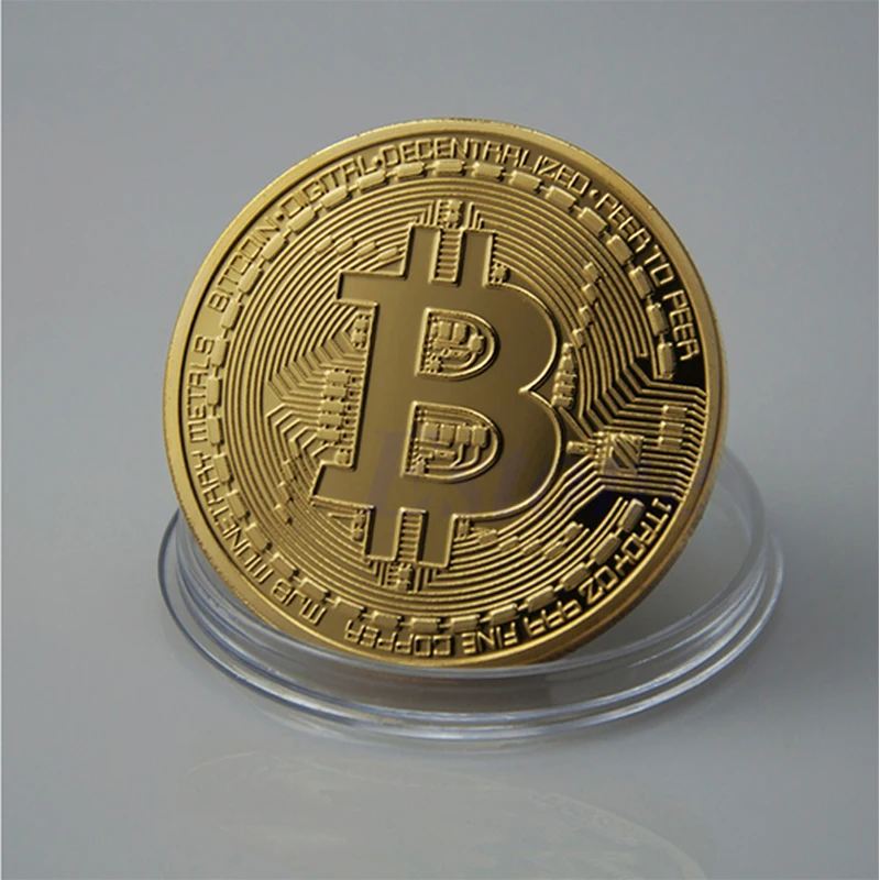 Биткоин с золотым покрытием 1 шт. коллекционный подарок арт коллекция монет btc