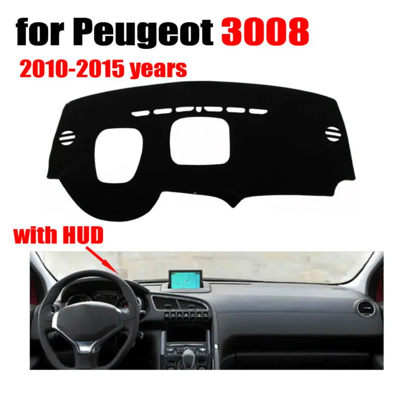 Приборная панель автомобиля охватывает коврик для Peugeot 3008 высокой конфигурации