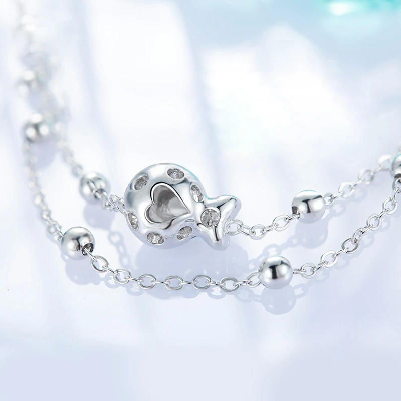 Простой кулон из стерлингового серебра 925 пробы с кристаллами цепочка на