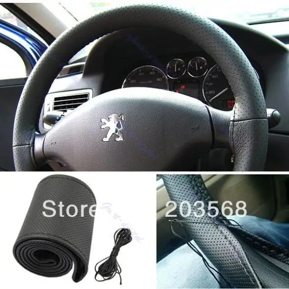 S103 Leather Steering Wheel Cover With Needles &amp Thread DIY Gray/Black/Beige | Автомобили и мотоциклы