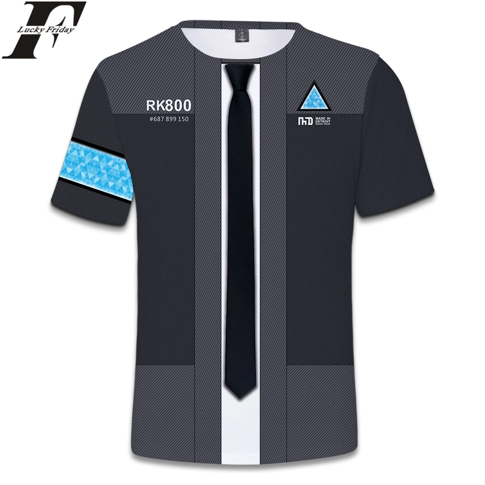 Detroit Been Human 3D футболка с коротким рукавом RK800 Униформа обычная для мужчин/женщин