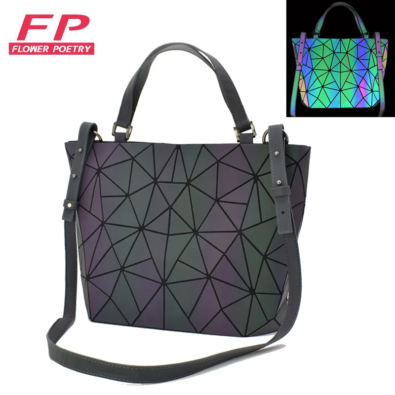 Новинка 2021 светящаяся сумка Женская Геометрическая Сумка мешок тоут с