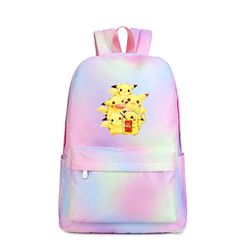 Пикачу холщовый рюкзак с принтом школьные сумки Kawaii женский рюкзак для путешествий розовый рюкзак Водонепроницаемый рюкзак для ноутбука