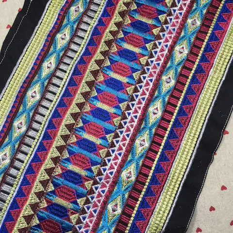 Miao вышивка hmong nent тканая кружевная швейная накладка лента в рулоне бохо, этнический Этническая Цыганская DIY аксессуар Индия тайская - Цвет: color C as photo