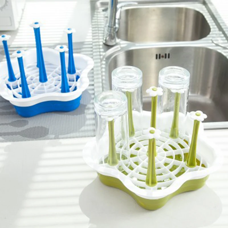 Складной сушильный стеллаж для 6 чашек складной ПОДСТАКАННИК кухонный