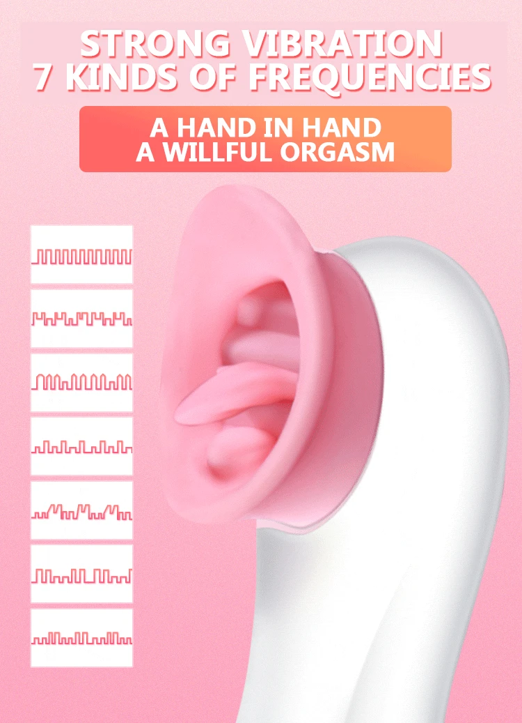 Секс-игрушка язык Вибратор на присосках для клитора клиторальный стимулятор 7