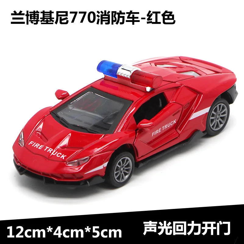 09lbjn 119 red 1:36 Масштаб пожарная машина полицейский автомобиль металлическая машина оттяните назад литье под давлением модель игрушки автомобиль игрушки для детей hotwheeling - Цвет: 09lbjn 119 red