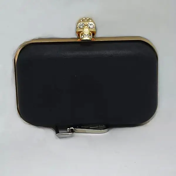 16x10cm Gold skull box clutch frame with plastic covers for clutch designer