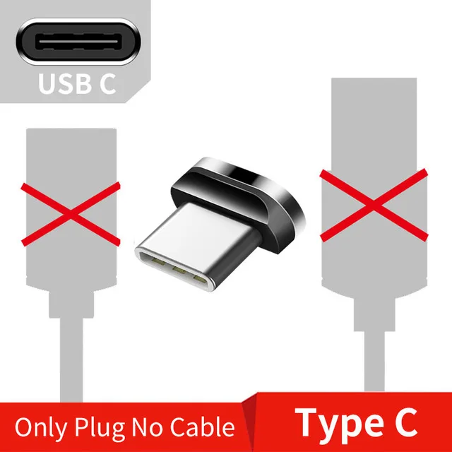 Магнитный usb-кабель Олаф для iphone XS Max 3A, быстрая зарядка, 1 м, 2 м, кабель Micro USB type-C для samsung, Xiaomi, магнитное зарядное устройство - Цвет: Only Plug For Type C