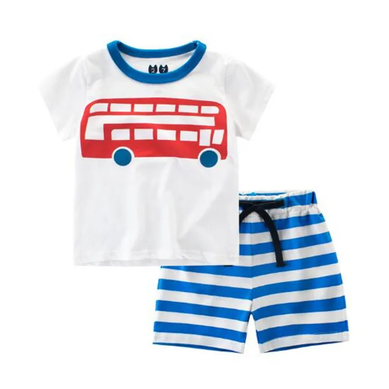 

JMFFY Summer T-Shirt Suit 2018 Fashion Children Clothes 2PSC Set Leisure Sport Clothing Baby boy Suit Cotton Handsome Child