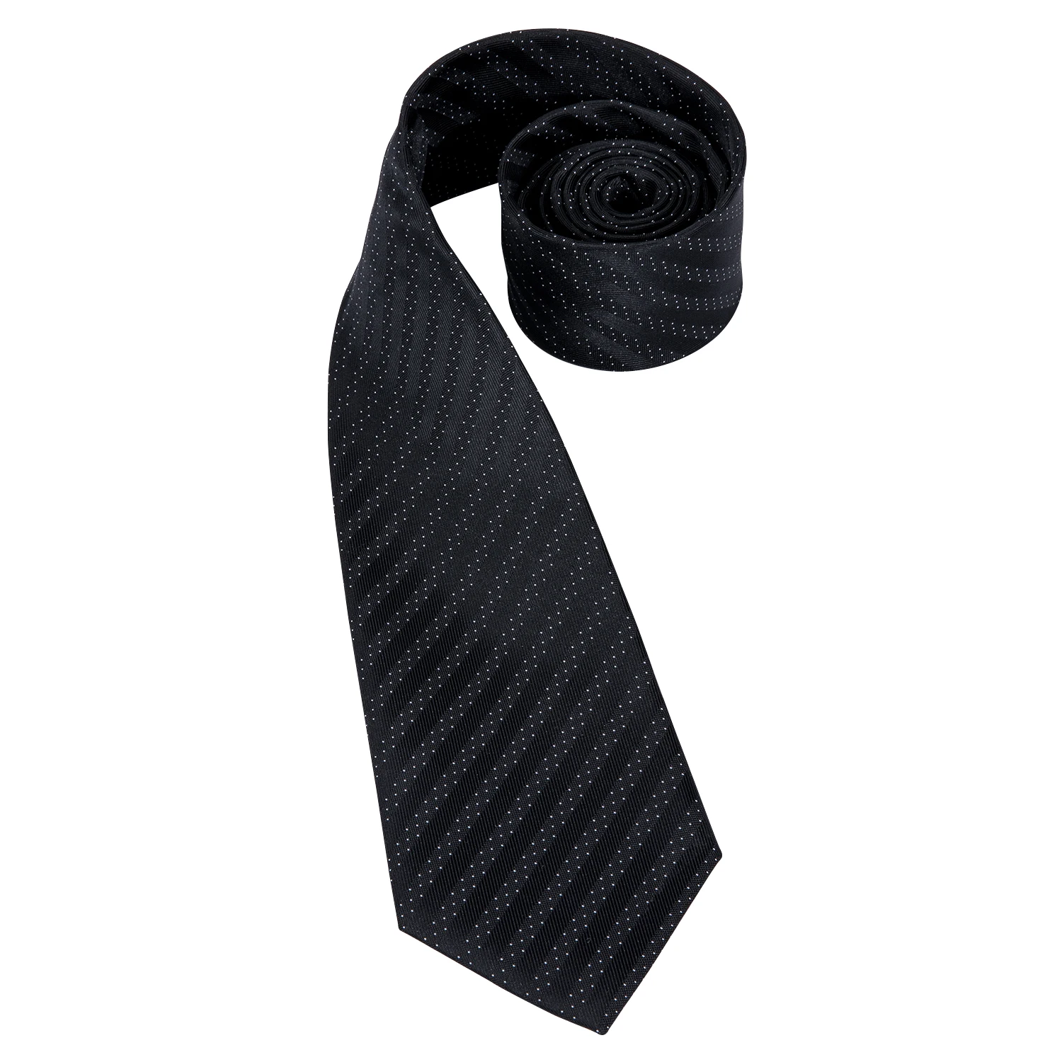 Hi-Tie роскошный Шелковый мужской галстук черный полосатый носовой платок запонки