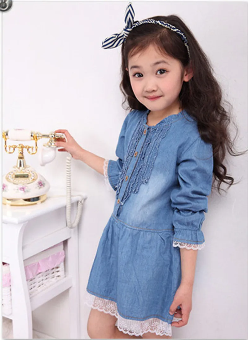 Осеннее платье с длинными рукавами для девочек Повседневная детская одежда