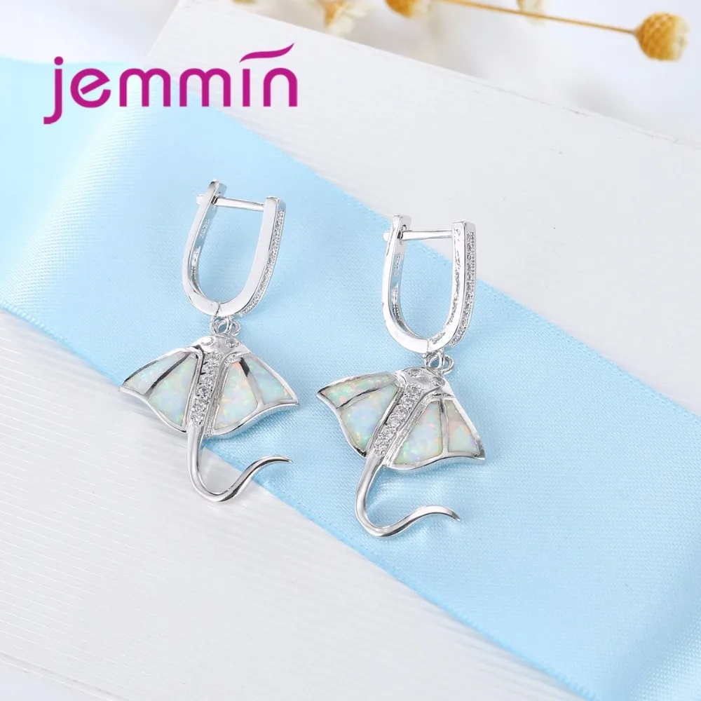 Уникальный дизайн в форме рыбы серебро 925 пробы белый цвет фотоэлемент для женщин