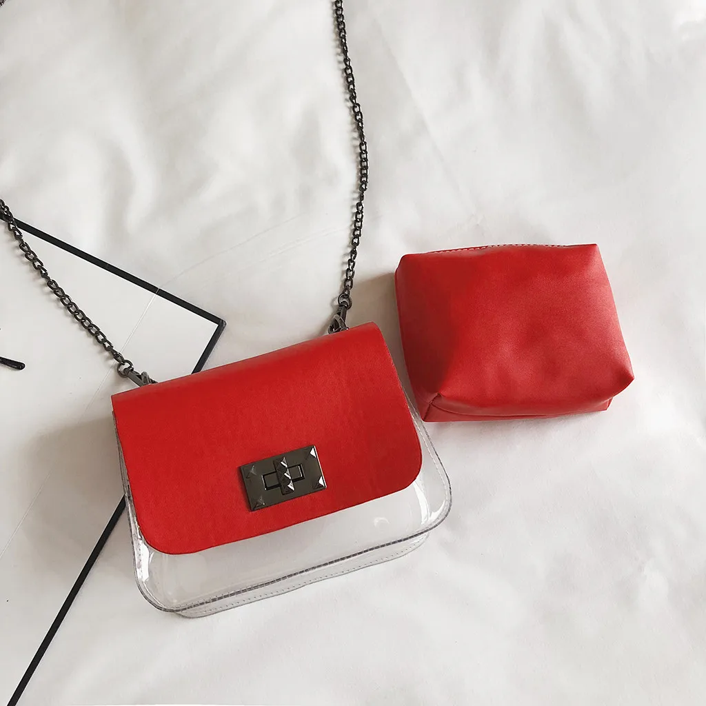 Модная женская прозрачная сумка через плечо милая на высококачественная