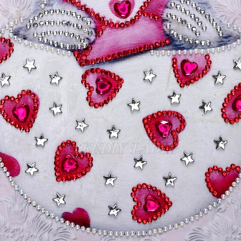 Special Shaped Diamond Painting Cat Cup Embroidery Cartoon Shining Round Mosaic Picture Of Rhinestones 25x25cm | Дом и сад