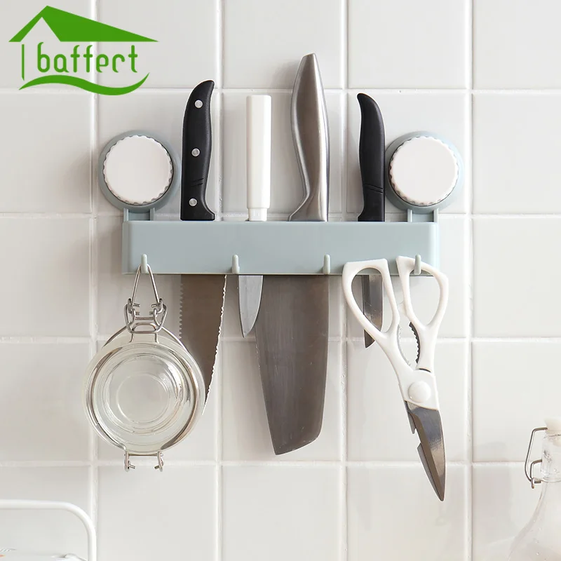 Сильный всасывающий мини держатель ножа Полка на присоске для кухонных крючков