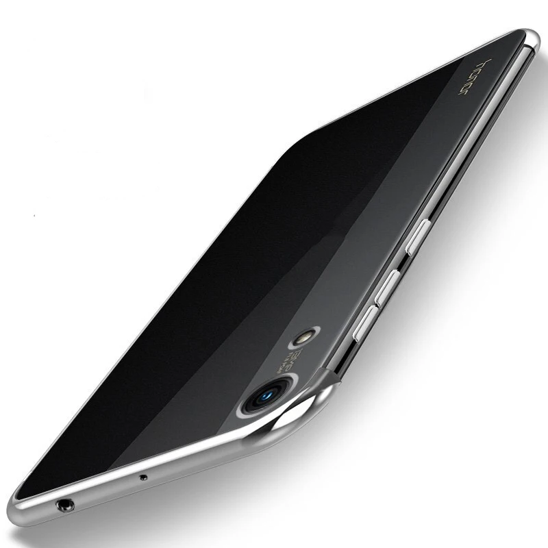EXUNTON для huawei Honor 8A Мягкий противоударный ультра тонкий бампер чехол для Honor 8A Простой Прозрачный задний Чехол из термополиуретана и силикона - Цвет: Sliver