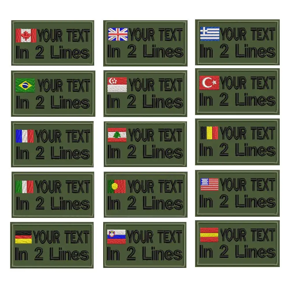 Размер 9*5 см прямоугольные нашивки с именем флага на заказ крючком бейдж военные