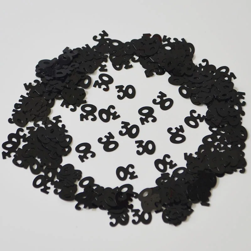 15g Black Number Digital 13 16 18 20 21 30 40 50 60 70 80 Sprinkle Confetti Happy Birthday Party Table Scatter Decorations | Дом и сад